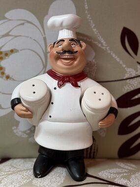 Fat Chef Salt and Pepper Shaker Set in White and Red